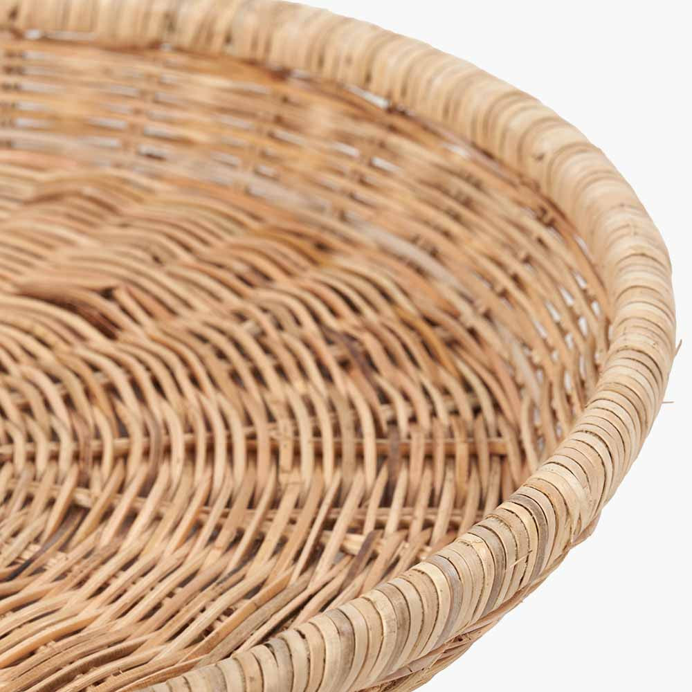 Natural Rattan Round Basket Tray